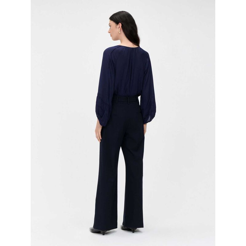 Veronika Maine Georgette Lace Trim Gathered Blouse image number 1